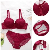 Resim 1 Takım #Seksi Güzel Sırt Rahat Nefes Alabilir Yumuşak Dantel Kontrastlı Ayarlanabilir Sütyen Seti 