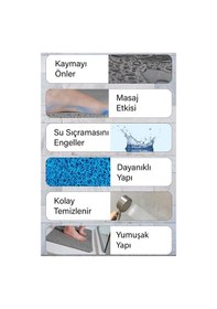 Resim Balina Banyo Paspası Kaymaz Taban Yumuşak Esnek Paspas Islak Zemin Hijyenik Paspas 40x60 Cm Mavi 