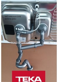 Resim Teka 1.5 Göz Kumandalı Eviye Sifon Takımı 