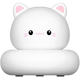 Resim Qingmipy Usb Şarjlı Sevimli Hayvan Şekilli Gece Lambası - 3 Parlaklık Seviyeli, Taşınabilir Bebek Işığı Beyaz 