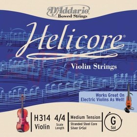 Resim D'Addario H314 Helicore Tek Keman Sol (G) Teli (4/4) | Gümüş Sarım ile Zengin Alt Frekanslar Hassas Duyarlılık ve Dengeli Tonal Yapı 