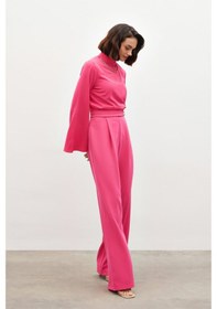 Resim Sateen Bel Detaylı Pantolon - Pembe-134553 Pembe 