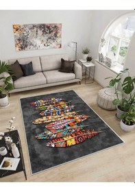 Resim Dijidekor Işıltı Koleksiyonu Model79 Süngerli Dijital Baskılı Saçaksız Mutfak Halısı Yolluk 