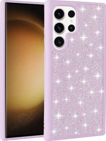 Resim Galaxy S23 Ultra Uyumlu Parlak Taşlı Tasarım Pırlanta Zore Kılıf-lila Lila 