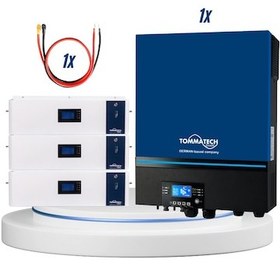 Resim Tommatech 7.2kw Akıllı İnverter + 3 X 51.2v 102ah Lityum Batarya Seti Güç Kablosu Dahil 