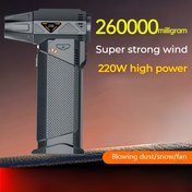 Resim Turbojet Fan, 260000mAh Rüzgar Basınçlı Elektrikli Üfleyici Yüksek Hızlı Fırçasız Motor Sürücülü, USB Şarj Edilebilir 8000mAh Pil ile, Toz Üfleme, Kömür Üfleme, Yaprak Üfleme ve Daha Fazla Senaryolar için Hafif El Tipi Serin Tasarım, Ayarlanabilir Hava Akışı, Güçlü Havalandırma, Hızlı Soğutma, Kolay Düğme Kontrolü 