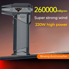 Resim Turbojet Fan, 260000mAh Rüzgar Basınçlı Elektrikli Üfleyici Yüksek Hızlı Fırçasız Motor Sürücülü, USB Şarj Edilebilir 8000mAh Pil ile, Toz Üfleme, Kömür Üfleme, Yaprak Üfleme ve Daha Fazla Senaryolar için Hafif El Tipi Serin Tasarım, Ayarlanabilir Hava Akışı, Güçlü Havalandırma, Hızlı Soğutma, Kolay Düğme Kontrolü 