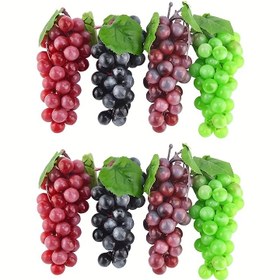 Resim 2 adet/36 adet Dekoratif Yapay Üzüm Plastik Asılı Sahte Meyve Merkez Parçası Repertuar Simülasyon Meyve Dekorasyonları Ev Mutfak için Uygun 