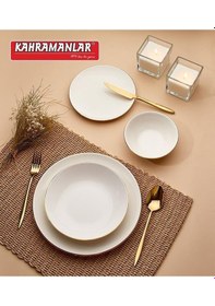 Resim Kahramanlar Katre Sade 12 Kişilik 55 Parça Porselen Yemek Takımı 