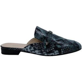 Resim Poletto Hakiki Deri Mavı Sıyah Babet Terlik 69 11-933 Acı Kahverengi 