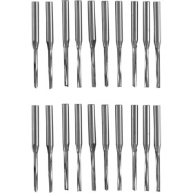 Resim Echo Chicly 20 Pcs Iki Flüt Düz Uç Fabrikalar Düz Yuva Biti Ahşap Kesici Iki Çift Flüt Biti 3 175X2X17MM Cnc Yönlendirici Için (Yurt Dışından) 