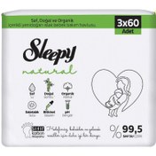 Resim Sleepy Natural Islak Havlu 3x60 Adet 