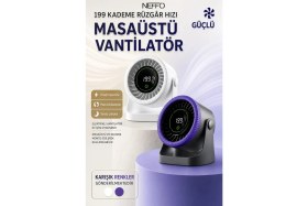 Resim Neffo USB Şarjlı Fan - Ayarlanabilir Hızlı Taşınabilir Mini Vantilatör, Sessiz Güçlü Soğutucu Fan 