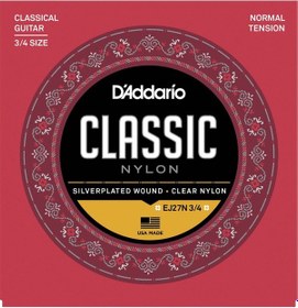 Resim D'addario Ej27N 3/4 Normal Tension Takım Tel Klasik Gitar Teli 