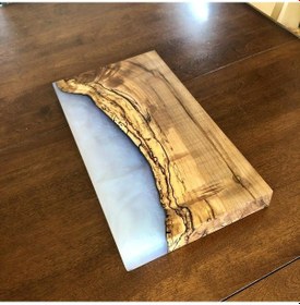 Resim Peynir Sunum Tabağı Hazır Peynir Tabağı Beyaz Epoksi Tasarım 