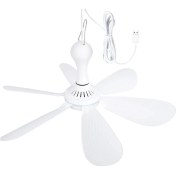 Resim Sessiz 6 Kamp Yatağı Yatağı Çadır Için USB Powered Tavan Kanopi Fan Asma Fanı Bırakır (Yurt Dışından) 