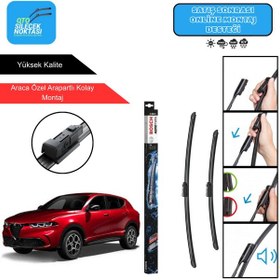 Resim Alfa Romeo Tonale Uyumlu 2022-2025 Bosch Aerotwin Araca Özel Ön Silecek Takımı 650-500mm 