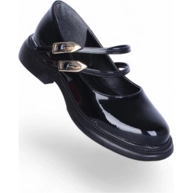 Resim Scarletta S12 Rugan Siyah Kadın Loafer Ayakkabı Siyah 