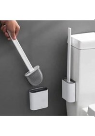 Resim Fırçası Beyaz Renk Silikon Klozet Wc Banyo Küvet Temizleme Fırçası Antibakteriyel Kolay Temizlenir Delmeden Duvara Monte Ürün Boyutu: 36.5cm X 10cm X 4.1cm Beyaz Siyah 
