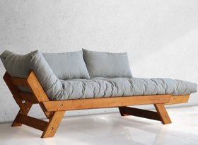 Resim WOODESK ADALAR MASİF AHŞAP KANEPE, TİK-GRİ RENK 
