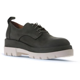 Resim Bueno Shoes Haki Koyu Nubuk Kadın Dolgu Topuklu Ayakkabı 01wv2903 