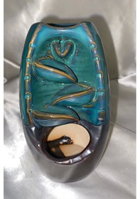 Resim Geri Akış Tütsüsü Seramik 3 Yapraklar Orta Boy 