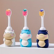 Resim 0-3 Yaş Bebek Diş Fırçası 1 Adet - Sevimli Hayvan Tasarımı (Panda, Mavi Balina, Lacivert Su Samuru) - Ultra Yumuşak Mikrofiber Kıllar, Hassas Diş Etleri İçin Nazik, Kokusuz, Ergonomik Saplı Bebekler & Küçük Çocuklar için - Beyaz/Mavi/Koyu Mavi, Çocuk Ağız Bakımı, Eğlenceli Çocuk Fırçası, Yumuşak Kıllı 