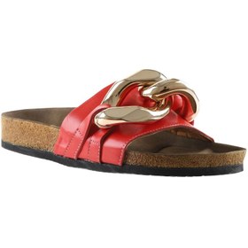 Resim Bueno Shoes Kırmızı Napa Deri Kadın Düz Terlik 05wt066 