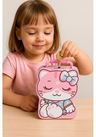 Resim Çocuklar İçin Sevimli Hayvan Şekilli Metal Kumbara Eğlenceli Tasarruf Yolculuğu Açık Pembe 