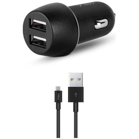 Resim Smartcharger Duo 3.1a Araç Şarj Aleti Çift Usb + Micro Usb Kablo Siyah 