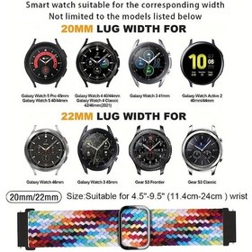 Resim Gateesat Samsung Galaxy Watch 7/6/5/4/active 2 & Classic Model Esnek Nylon Kancalı Khaki 20mm Kadın Kol Bandı 