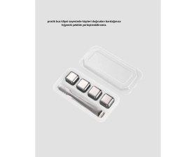 Resim Argesco Mühendislik Paslanmaz Metal Buz Küpleri Seti Klipsli Sulandırmadan Soğutma Özellikli 