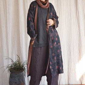 Resim Bohemian Bloom Kimono Elbise - Turuncu 