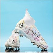 Resim Snapbuy Xinghe Shop Yüksek Top Futbol Ayakkabıları Öğrenci Antrenman Beyaz 