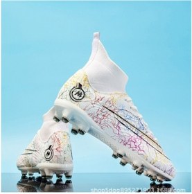Resim Snapbuy Xinghe Shop Yüksek Top Futbol Ayakkabıları Öğrenci Antrenman Beyaz 