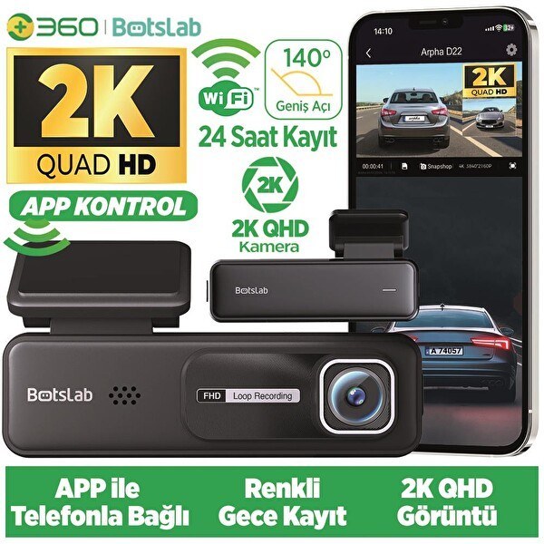 360 Botslab HK30 Pro 2K QHD WiFi 140° Geniş Açı Gece Görüşlü