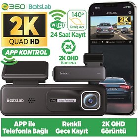 Resim 360+ Botslab HK30 Pro 2K QHD WiFi 140° Geniş Açı Gece Görüşlü Akıllı Araç İçi Kamera 