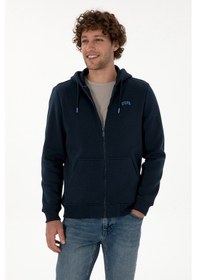 Resim U.S. Polo Assn. Erkek Regular Fit Lacivert Şardonlu Örme Hırka 50313755-VR033 