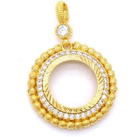 Resim Ferizz Altın Kaplama Dorikalı Yuvarlak Ceyrek Cerceve Kolye Ucu Rose Gold 