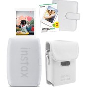 Resim Fujifilm Instax mini Link 3 Beyaz Akıllı Telefon Yazıcısı Beyaz Çanta Deri Albüm ve 20'li Mini Film 