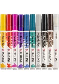 Resim Talens Ecoline Brush Pen Fırça Uçlu Kalem Seti 10 Renk Handletter 