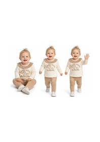 Resim Cojans 6/24 Ay Taytlı Fitilli Penye Bebek Takımı Çok Renkli 
