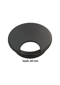 Resim Masaüstü Kablo Kanalı Deliği Kapağı Siyah 6 Cm 
