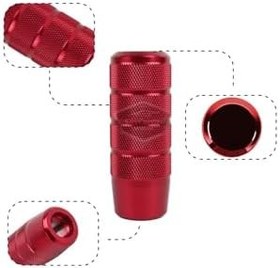 Resim Üniversal 9.5 cm JDM Metal Spor Görünümlü Vites Topuzu Aparatlı Alüminyum Alaşım Otomatik-Manuel Yarış Vites Kolu Kırmızı 