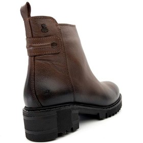 Resim Venüs 1950811k Kadın Hakiki Deri Kalın Taban Fermuarlı Kısa Bot Taba 