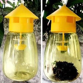 Resim Sürdürülebilir Meyve Sineği Tuzak - Toksik Olmayan, Elektrik Gerektirmez, Mutfak ve Bahçe Zararlı Kontrolü İçin Mükemmel, Plastik Malzeme, Asma saç tokası ile Kolay Kurulum, Ev için Meyve Sineği Tuzakları 