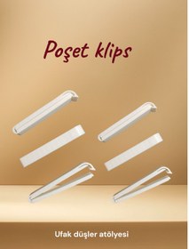 Resim ufak dusler atölyesi Pratik 6l1 Poset Kapatici Klips Ambalaj Ve Torba Kapatma Aparati Poset Klipsi- 6 Adet 