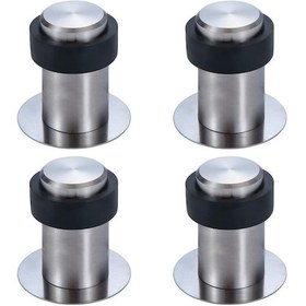 Resim Zeminler İçin 4'lü Kendinden Yapışkanlı Kapı Durdurucu Seti 6 Cm Paslanmaz Çelik Kapı Durdurucular 