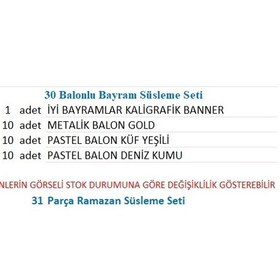 Resim 30 Balon+iyi Bayramlar Banner Seti Tüm Yaşlar 