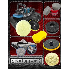 Resim Proxtech Pro Speed Yeni Nesil 6 Kademe Devir Ayarlı Koltuk Yıkama Zımpara Pasta Cila Polisaj Makinesi Ful Paket 